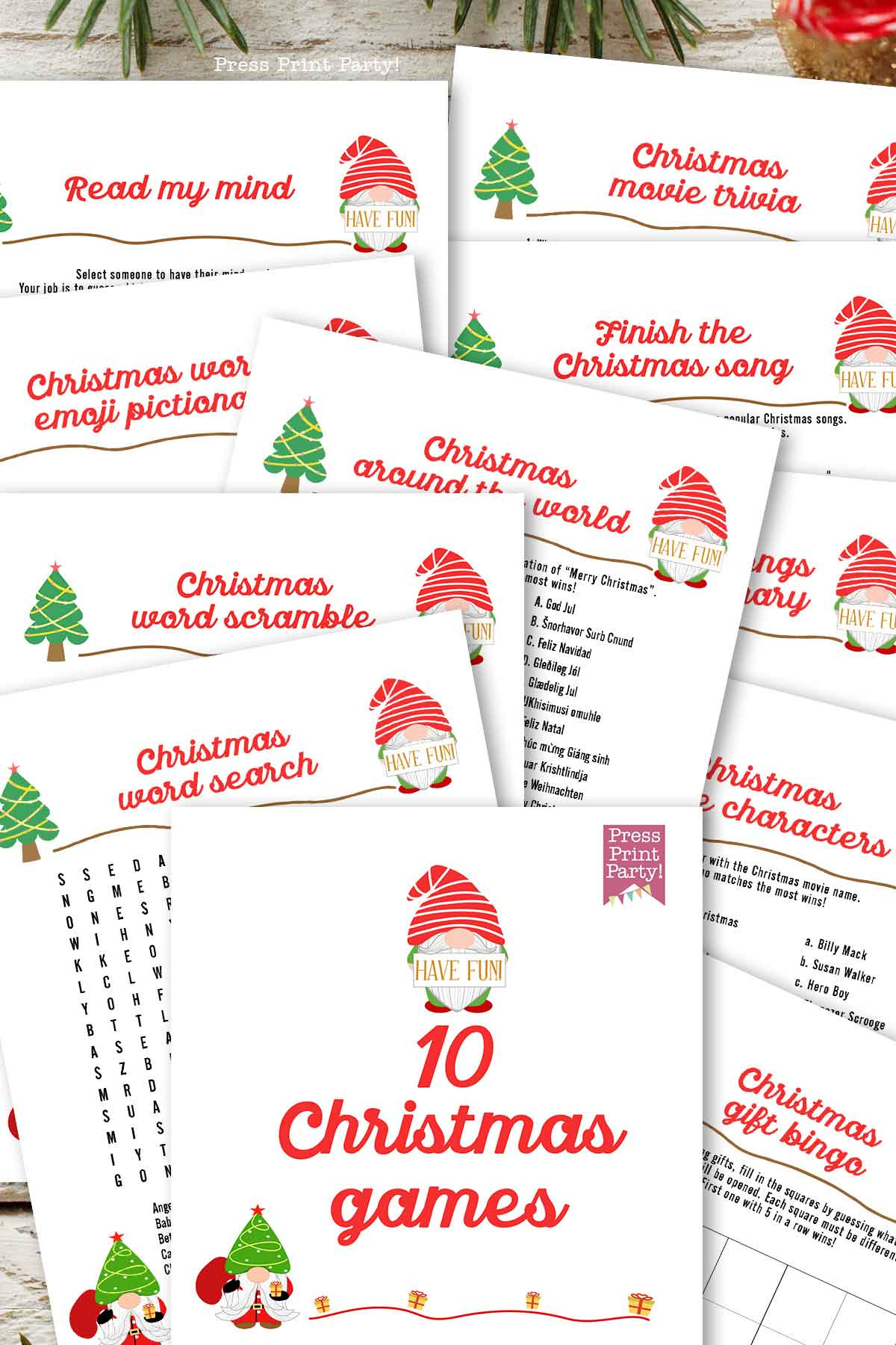 10 Free Christmas Games Printables - Press Print Party with regard to FREE Printable Christmas Games For Office Parties
