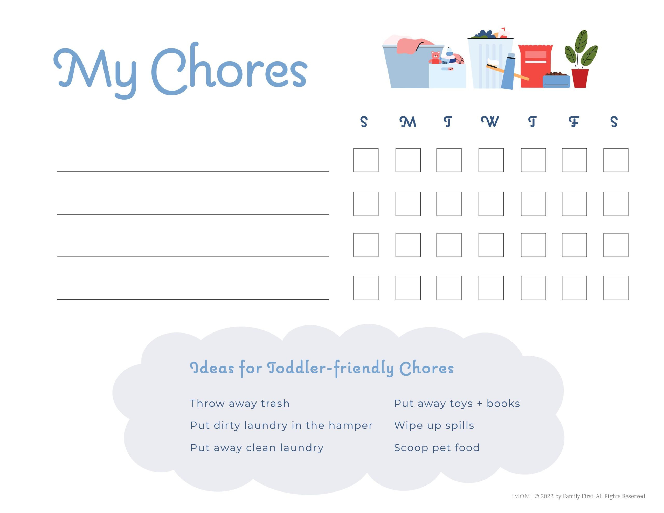10 Free Printable Chore Charts - Imom for Free Printable Chore Chart Template For Kids