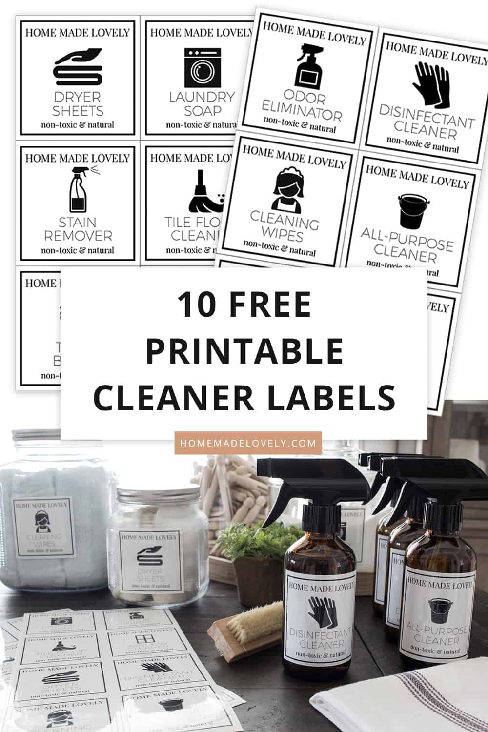 10 Free Printable Labels For Homemade Cleaning Products regarding FREE Printable Cleaning Product Labels