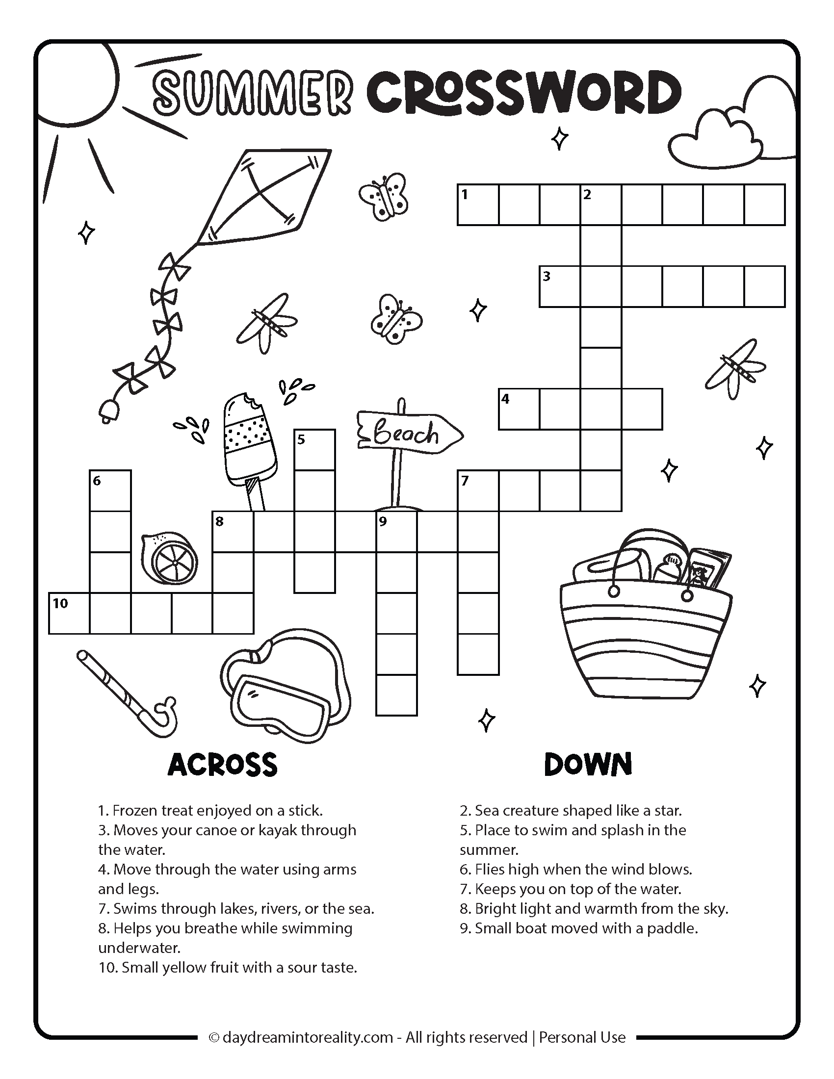 10+ Summer Crossword Puzzles – Free Printable Pdfs From Easy To intended for FREE Printable Crossword Puzzle 1