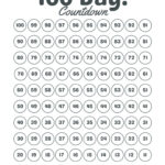 100 Day Countdown Calendar Printable Free Pdf for Free Printable Countdown Calendar Template