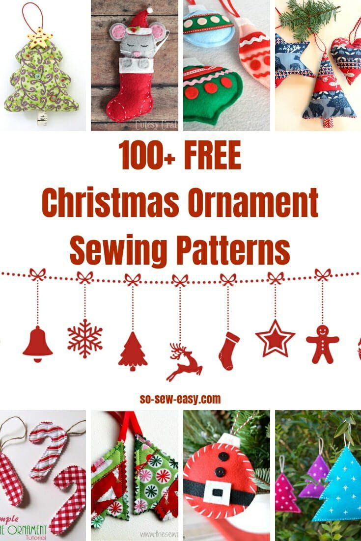 100+ Free Christmas Ornament Sewing Patterns | So Sew Easy with FREE Printable Christmas Ornament Sewing Patterns