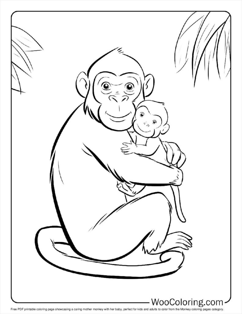 100+ Monkey Coloring Pages (Free Pdf To Print) | Woo Coloring regarding Free Printable Cartoon Monkey Pictures