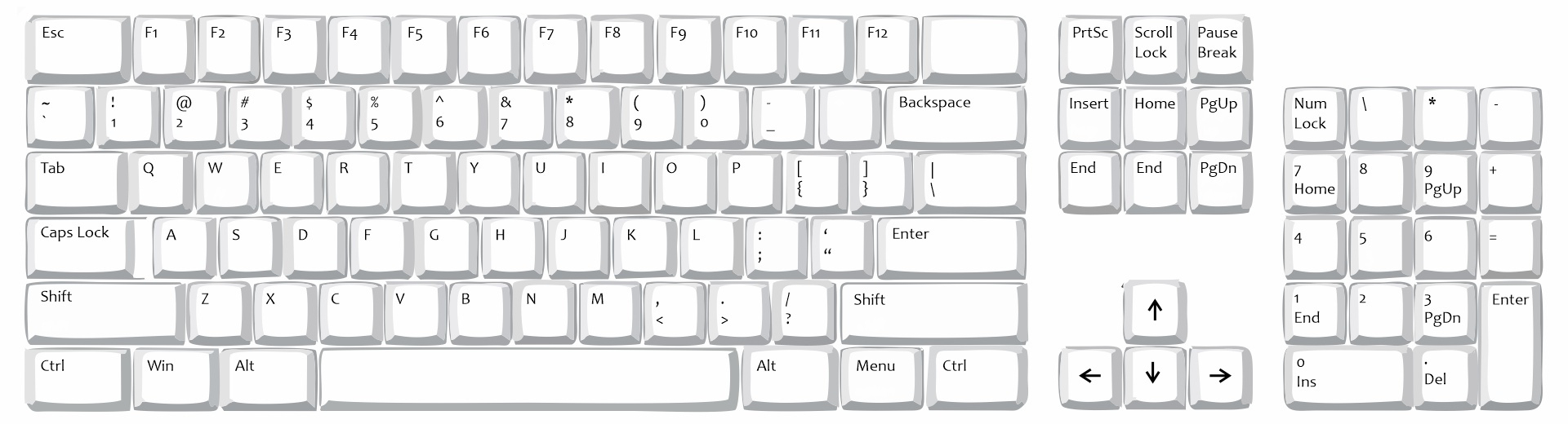12 Computer Keyboard Worksheet Free - Free Pdf At Worksheeto regarding Free Printable Computer Keyboard Layout