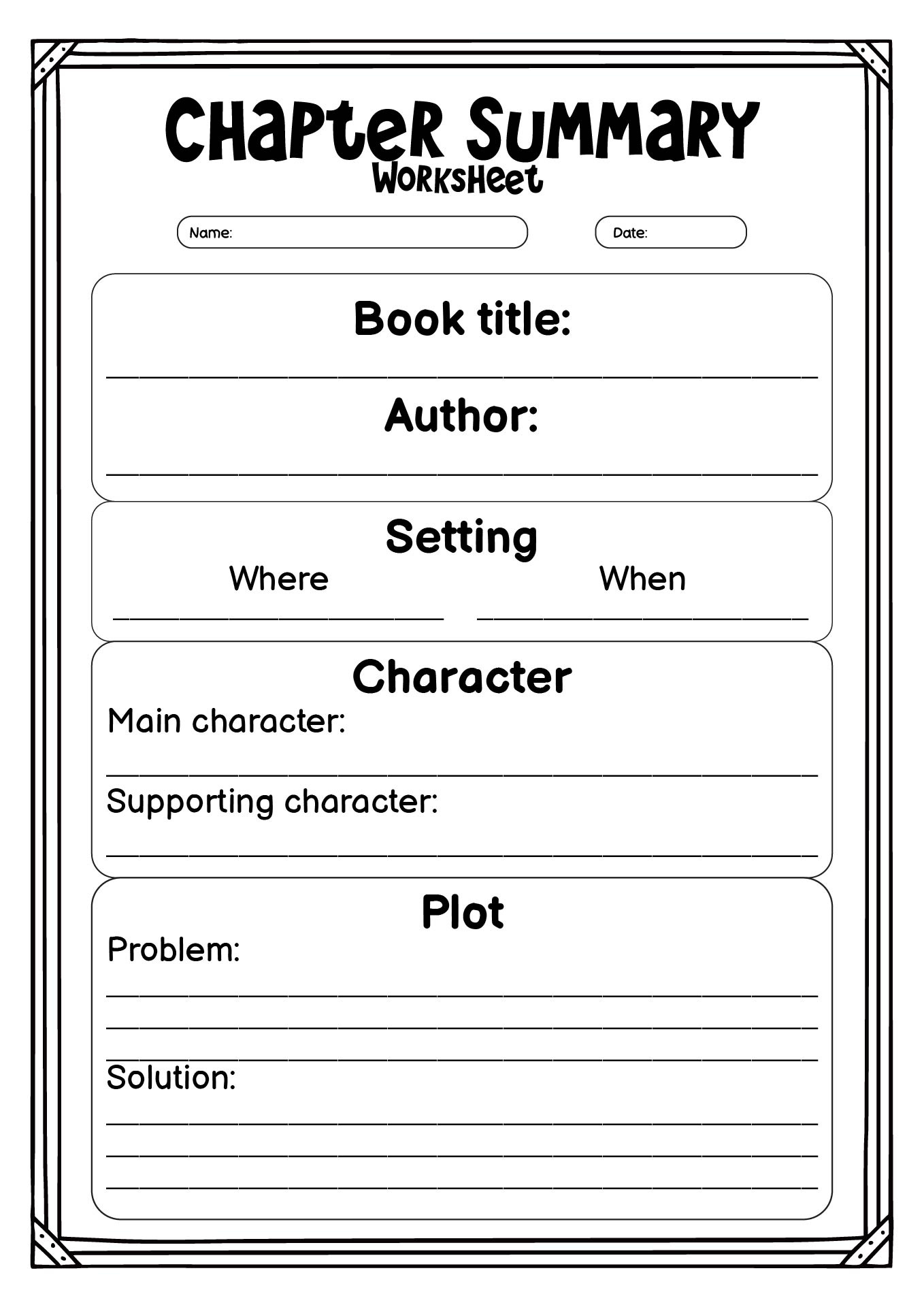 12 Writing Chapter Summary Worksheet - Free Pdf At Worksheeto in Free Printable Chapter Summary Worksheet