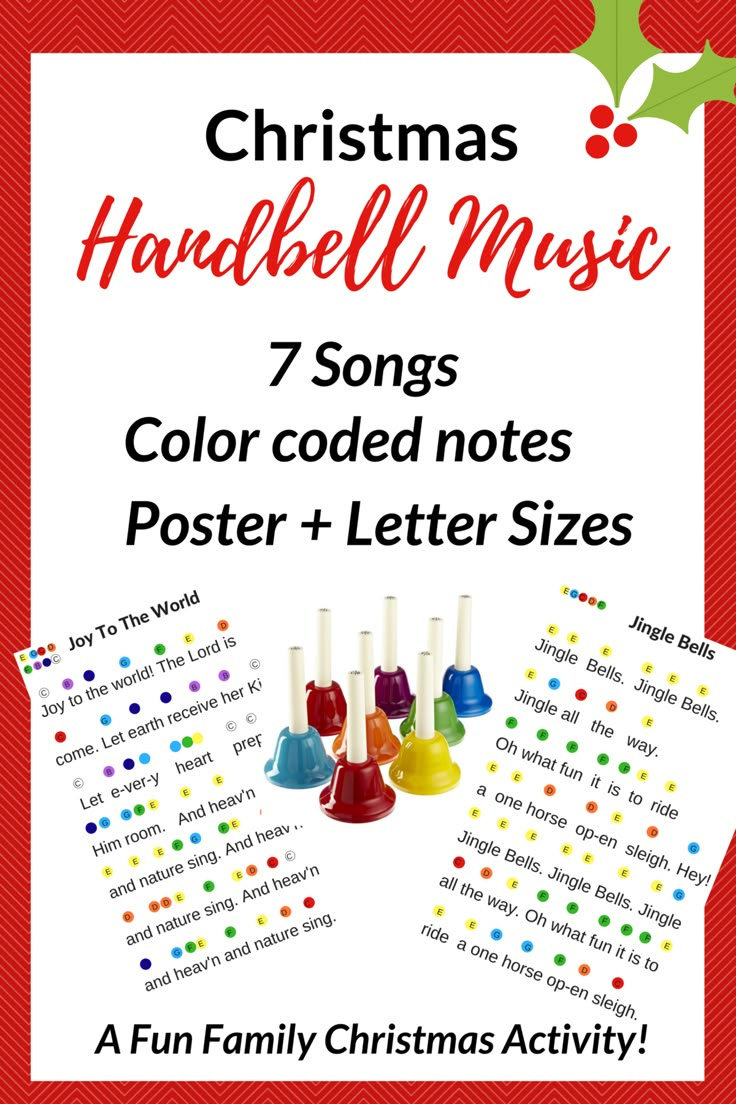 13 Christmas Hand Bell Songs Music Printables (2025)- So Festive! inside Free Printable Christmas Handbell Music