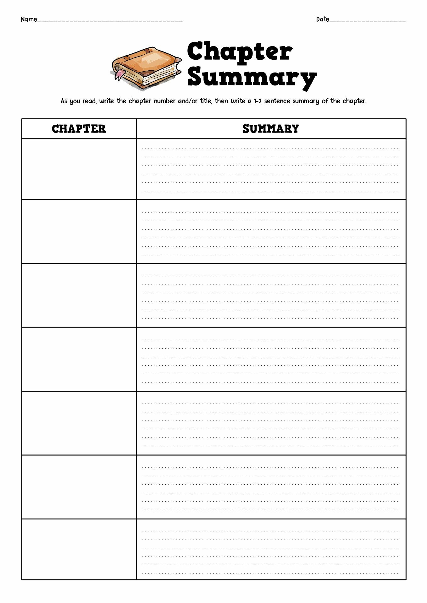 13 Printable Summary Worksheet inside FREE Printable Chapter Summary Worksheet