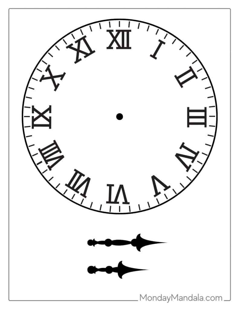 14 Printable Clock Faces (Free Pdfs To Download &amp;amp; Print) regarding FREE Printable Clock Template with Hands