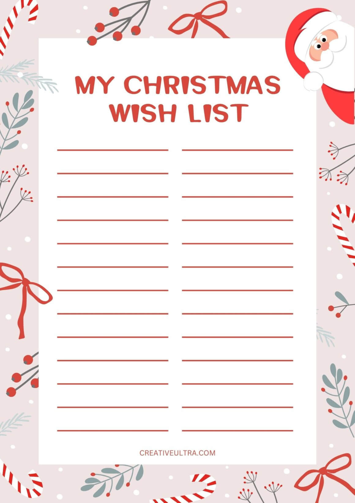15 Free Printable Christmas Lists (Pdf Download!) for Free Printable Christmas List Paper