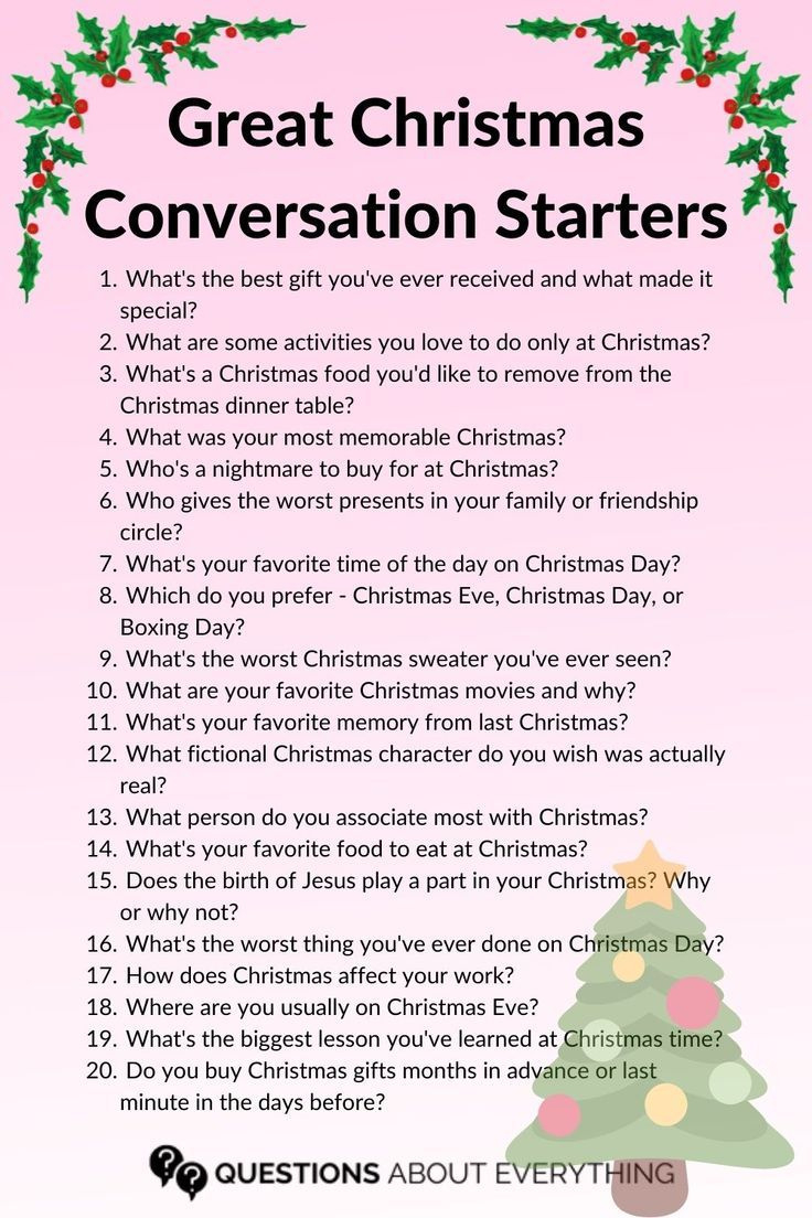 150 Great Christmas Conversation Starters To Break The Ice throughout FREE Printable Christmas Conversation Starters
