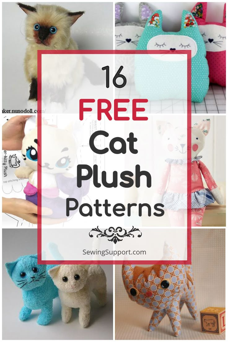 16 Cat Stuffed Animal Patterns {Free} regarding Free Printable Cat Sewing Patterns