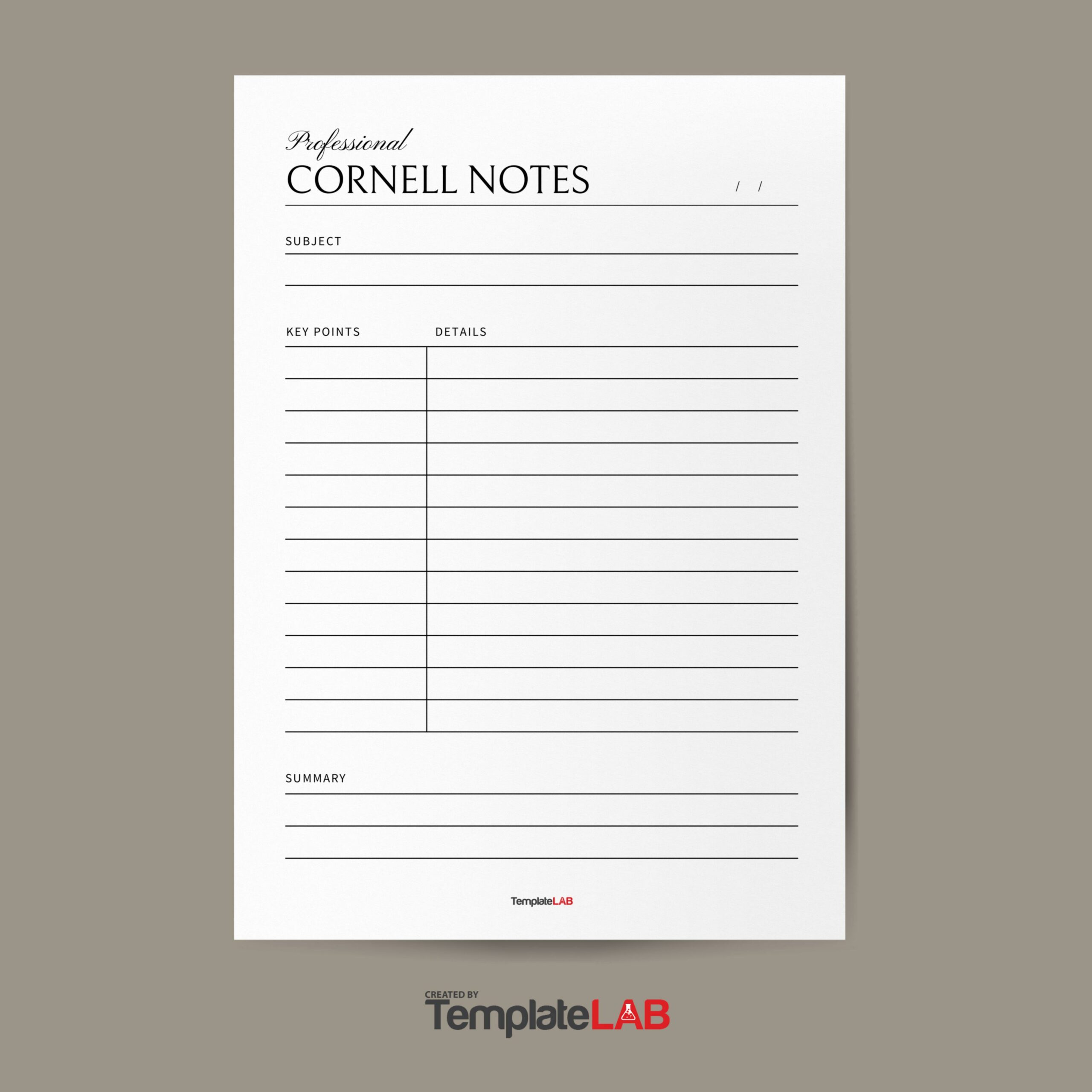 16 Printable Cornell Notes Templates [Word, Excel, Pdf] for FREE Printable Cornell Notes Template