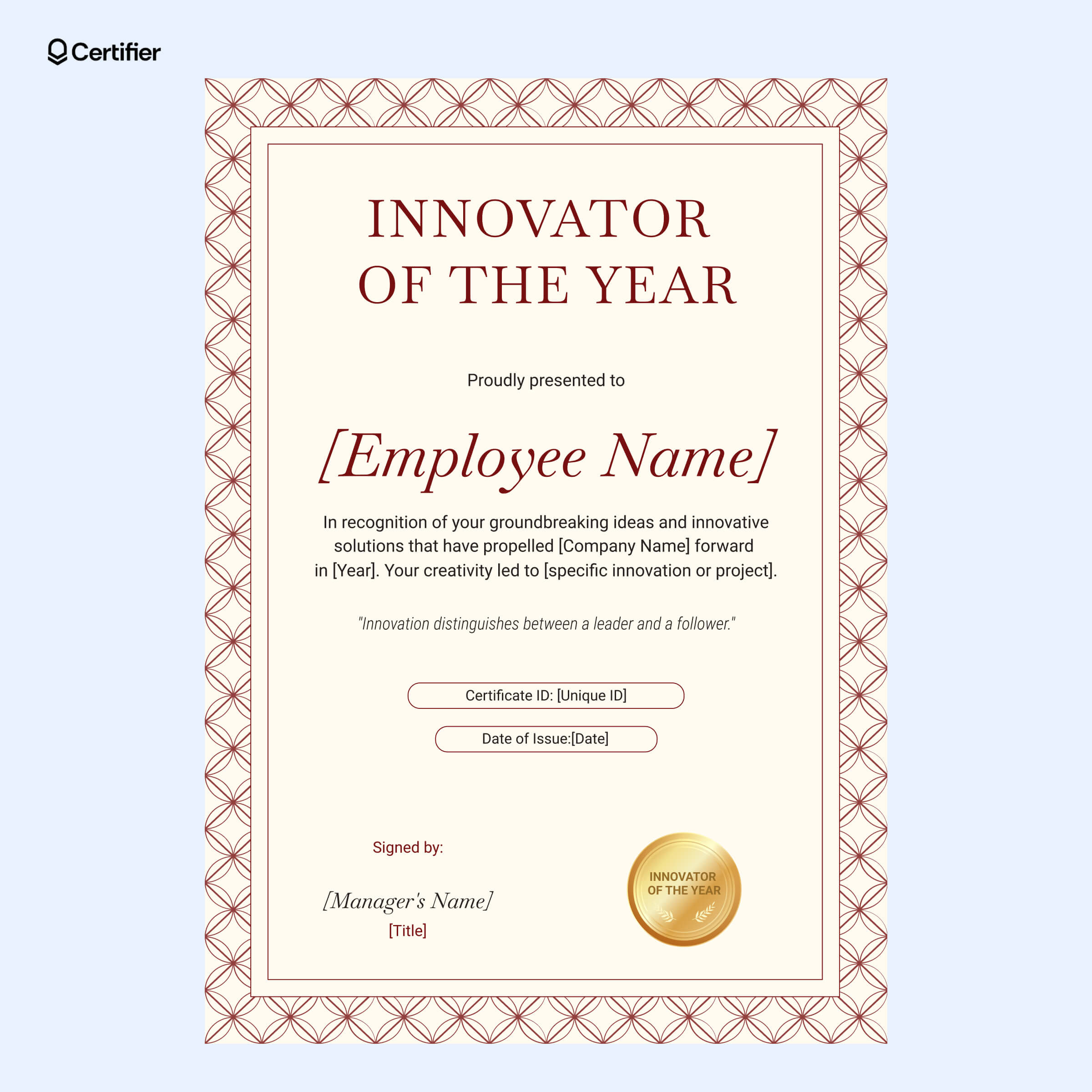 18 Free Employee Of The Year Certificate Templates with regard to FREE Printable Certificates For Employees