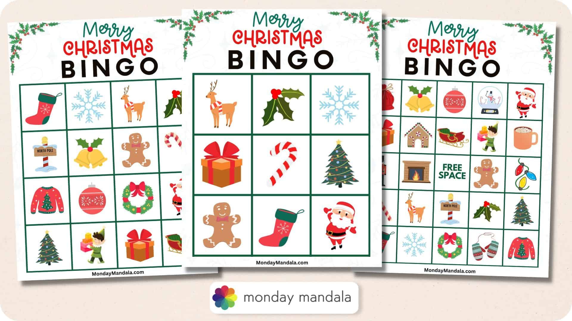 180 Christmas Bingo Cards (Free Pdf Printables) regarding FREE Printable Christmas Bingo Cards For 50