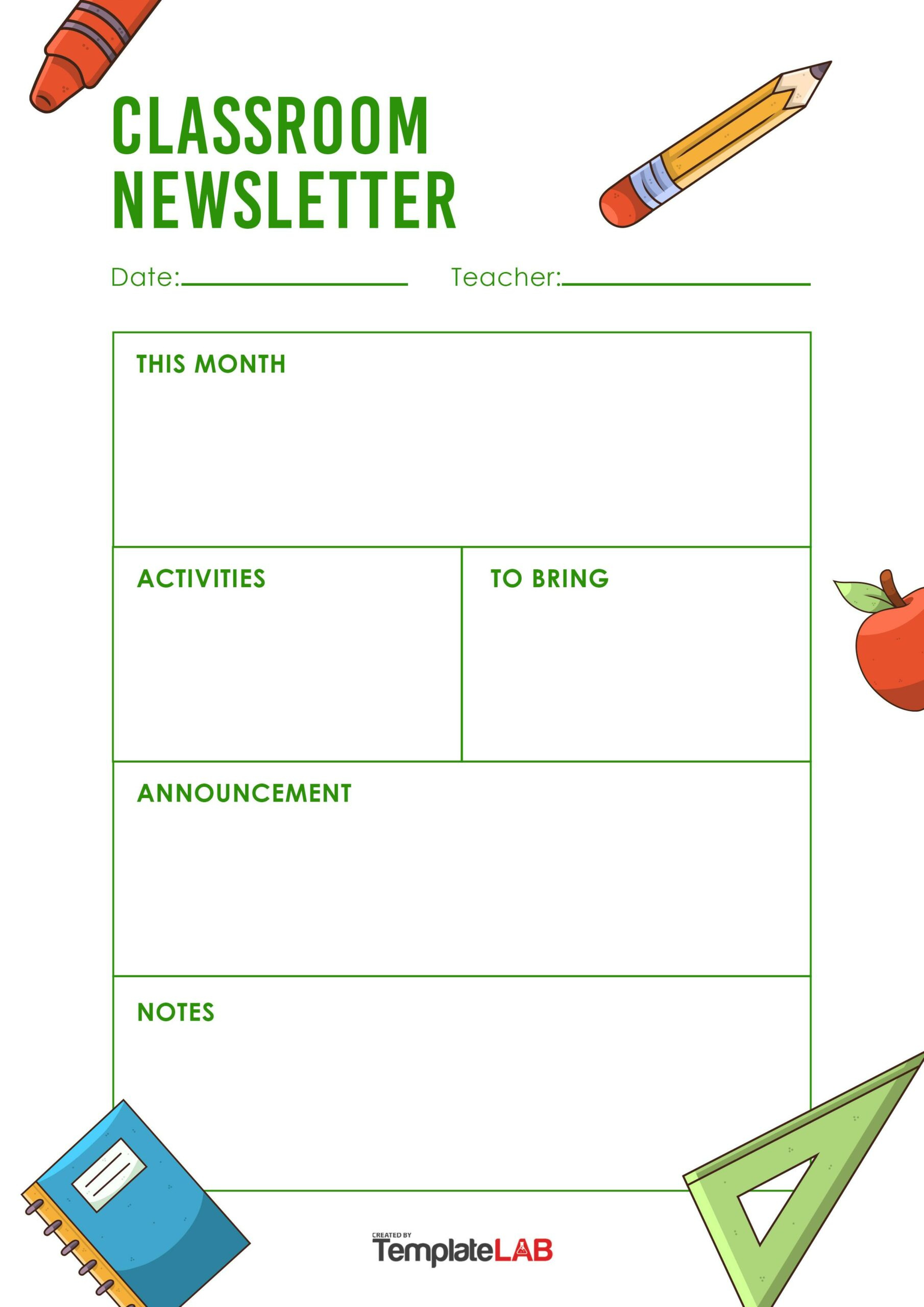 19 Creative Preschool Newsletter Templates (Free) intended for FREE Printable Classroom Newsletter Templates