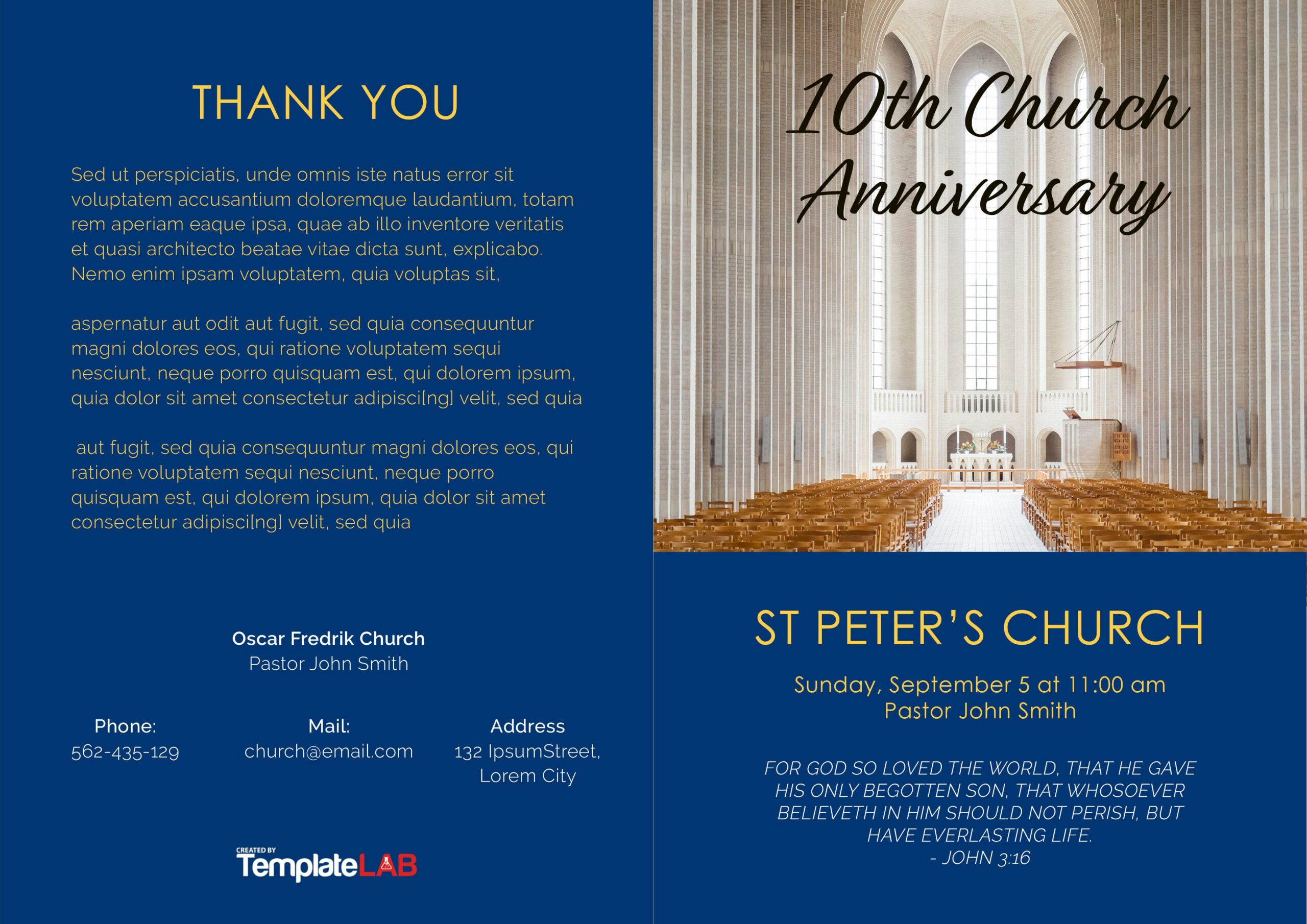 19 Free Church Bulletin Templates (+Church Programs) with regard to FREE Printable Church Anniversary Program Template