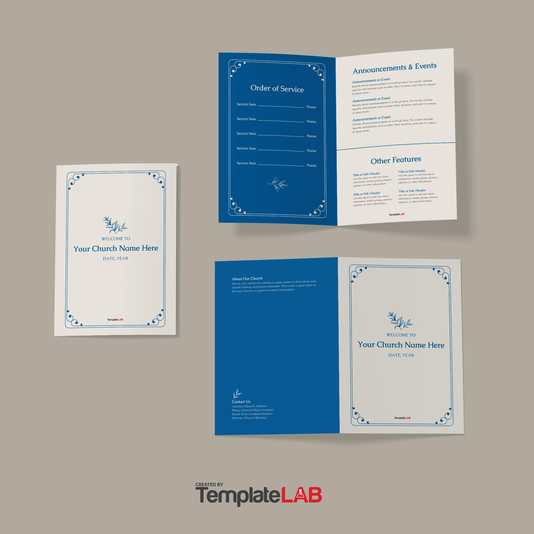 19 Free Church Bulletin Templates (+Church Programs) with regard to FREE Printable Church Program Template