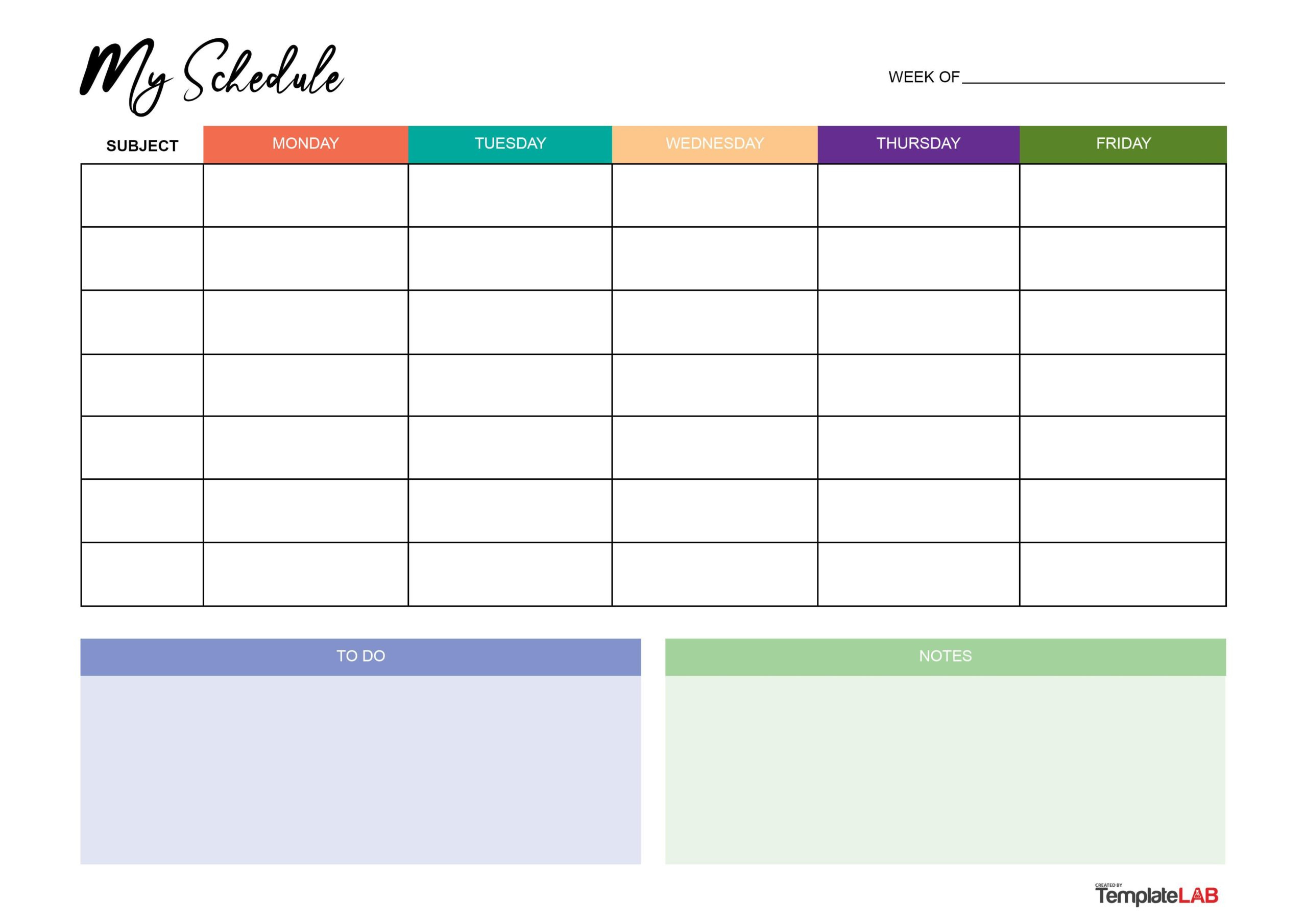 19 Free Weekly Calendar Templates [Word, Excel, Pdf] in Free Printable Calendar Templates Word