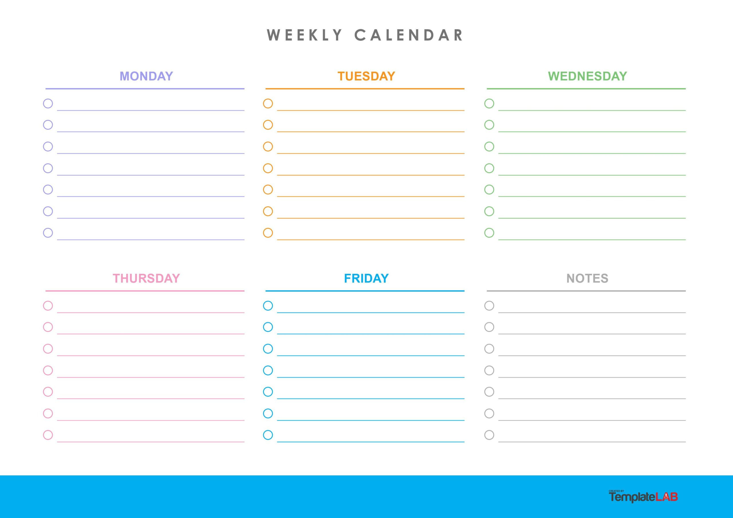 19 Free Weekly Calendar Templates [Word, Excel, Pdf] with FREE Printable Calendar 5 Day Week