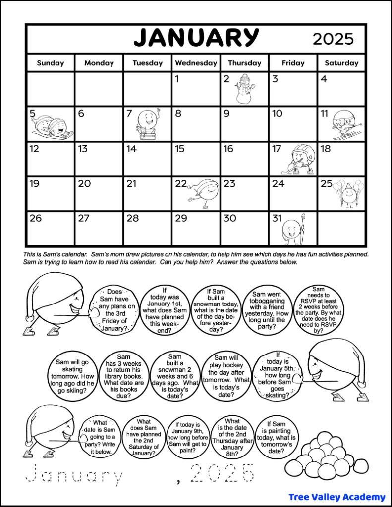 1St &amp;amp; 2Nd Grade Calendar Math Worksheets - Tree Valley Academy intended for FREE Printable Calendar Worksheets For Kindergarten