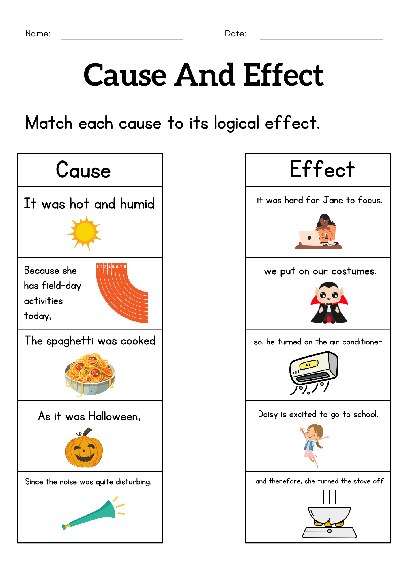 1St Grade Cause And Effect Worksheet - Cause And Effect Activity within FREE Printable Cause and Effect Worksheets