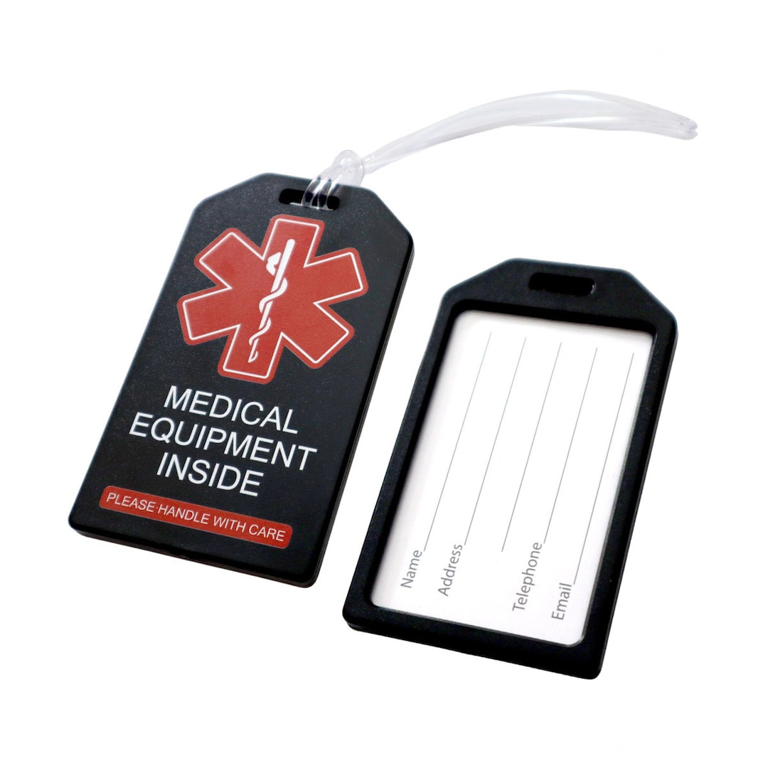 2 - Medical Luggage Bag Tags - Cpap Respiratory Equipment Id Alert intended for FREE Printable Cpap Luggage Tag