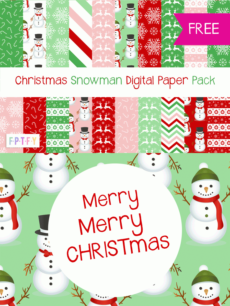 20 Free Christmas Snowman Digital Paper - Free Pretty Things For You pertaining to FREE Printable Christmas Scrapbook Paper Designs