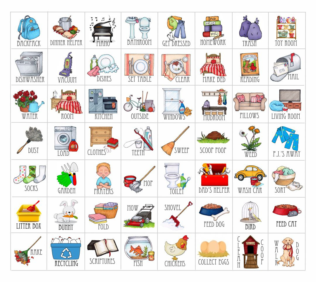 20+ Free Printable Chore Clip Art (Download Pdf Templates for FREE Printable Chore Chart Clipart