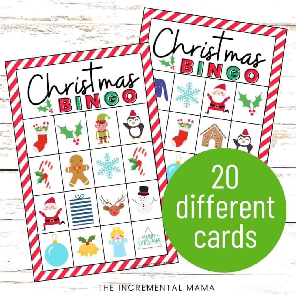 20 Free Printable Christmas Bingo Cards - The Incremental Mama inside Free Printable Christmas Bingo Card Generator