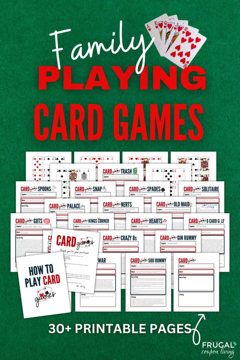 20 Super Fun Family Card Games With A Standard Deck - Print Today! intended for Free Printable Card Games For Adults