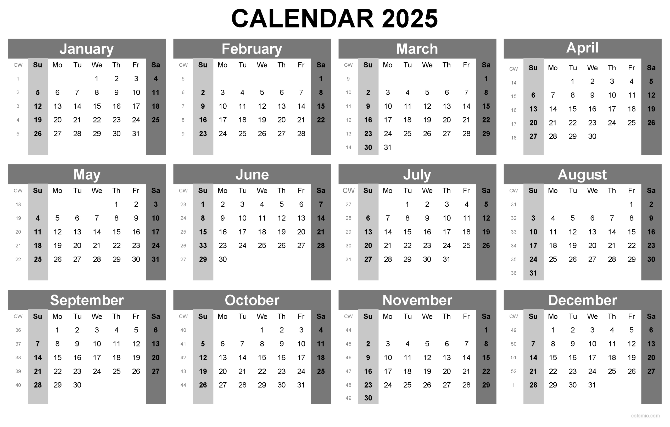 2025 Calendar Printable, ✓ Pdf, Excel And Image File - Free within FREE Printable Calendars For 2025