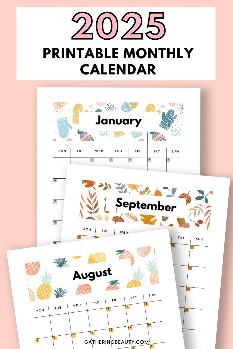 2025 Monthly Calendar Printable — Gathering Beauty intended for Free Printable Calendar 2025 Monthly
