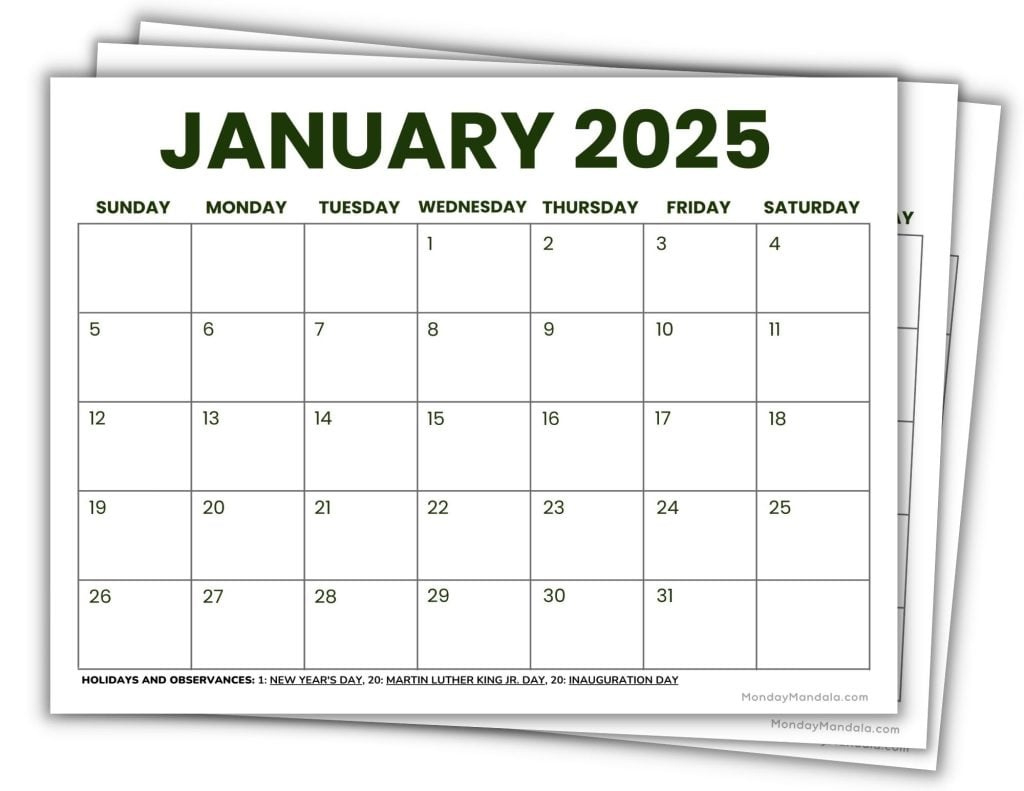 2025 Printable Calendars (56 Free Pdf Printables) in FREE Printable Calendar Pages 2025
