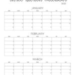2025 Three Month/Quarterly Calendars - 36 Free Cals | Printabulls intended for Free Printable Calendar 2025 3 Months Per Page