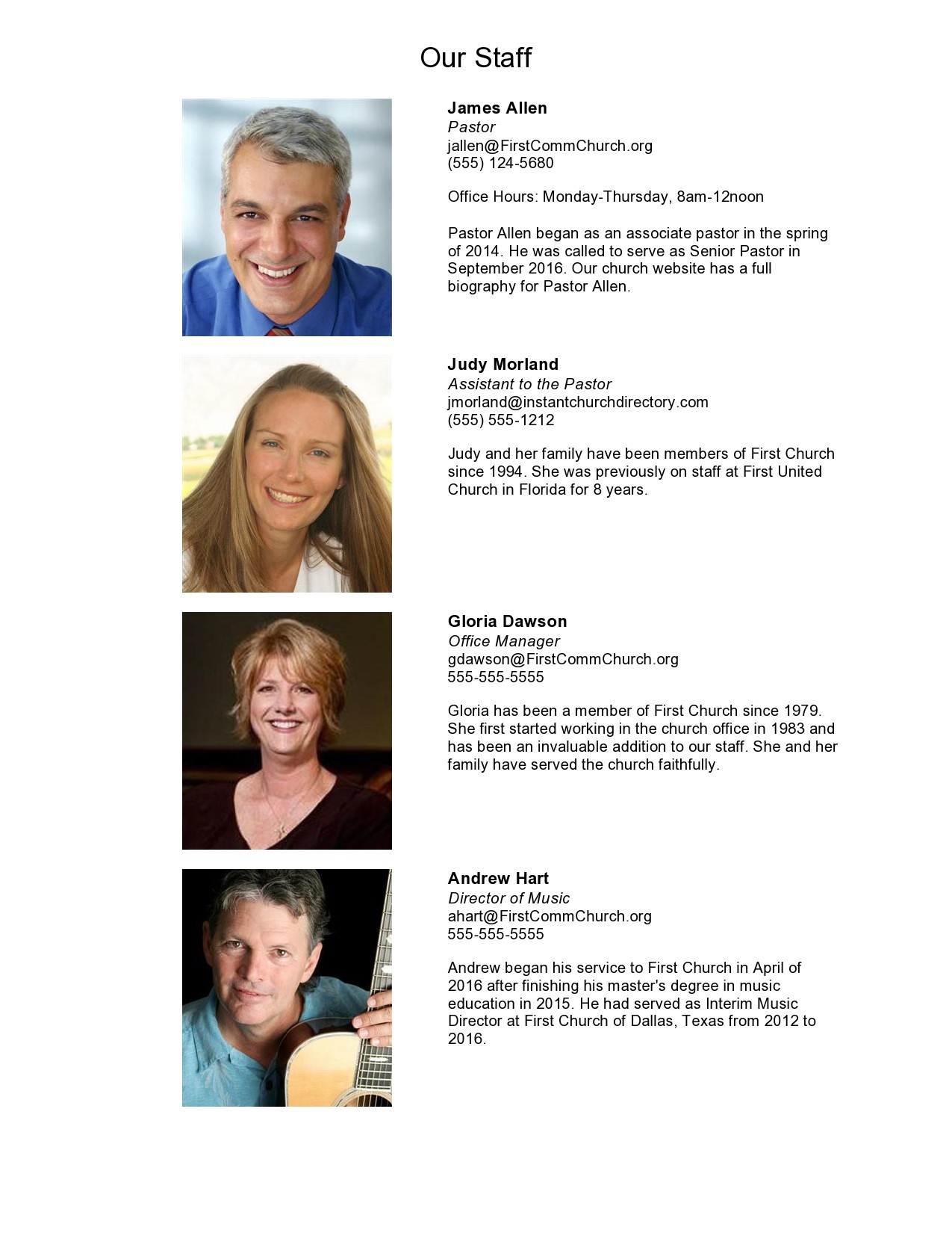 22 Free Church Directory Templates (+Examples) ᐅ Templatelab intended for Free Printable Church Directory Template