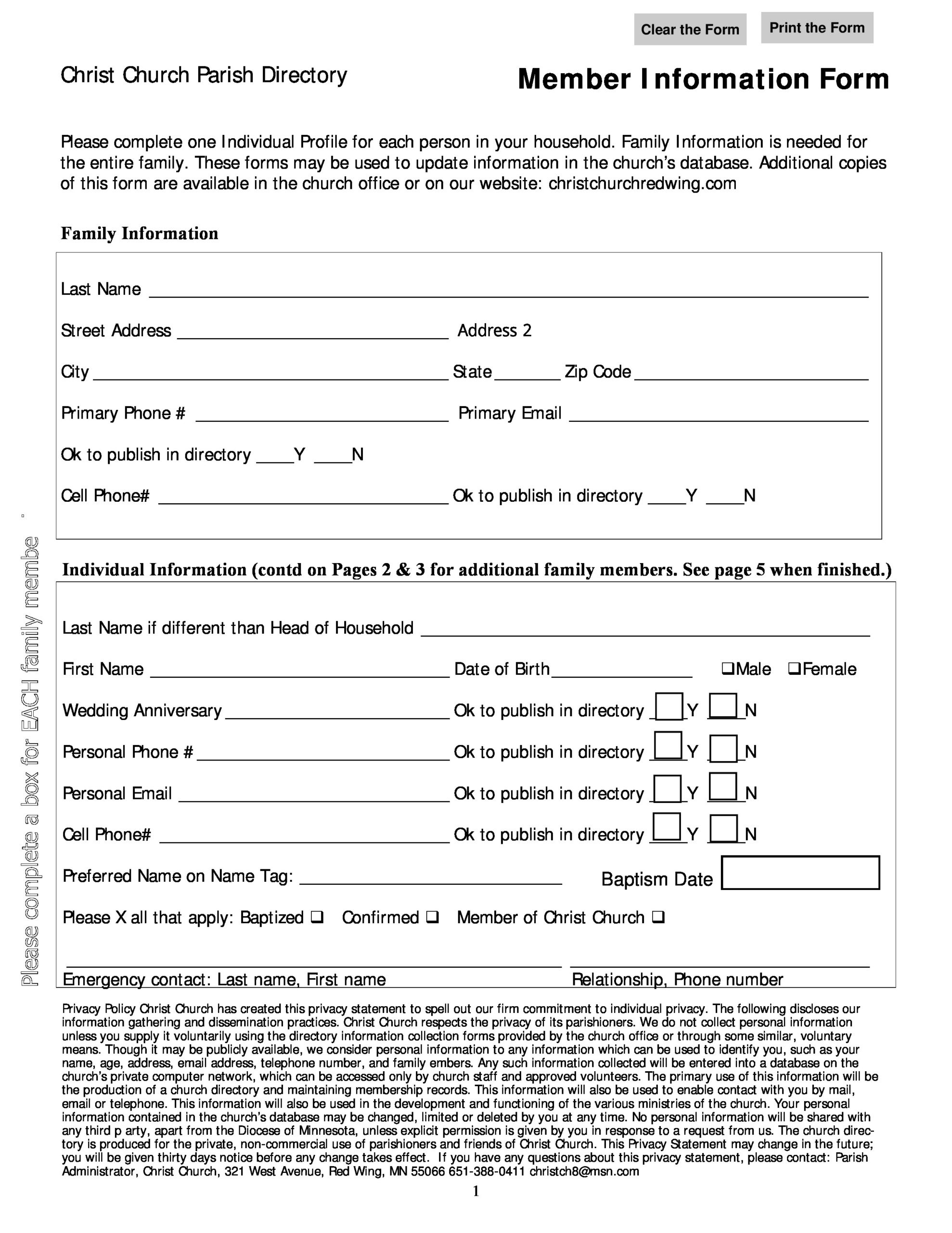 22 Free Church Directory Templates (+Examples) ᐅ Templatelab with FREE Printable Church Directory Template