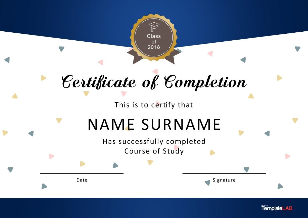 23 Free Certificate Of Completion Templates [Word, Powerpoint] in FREE Printable Certificate Templates For Word