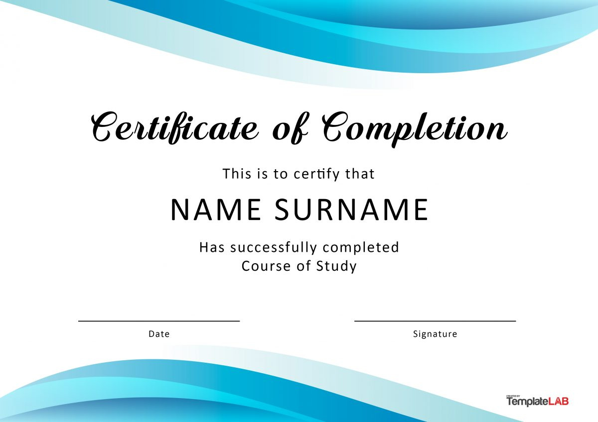 23 Free Certificate Of Completion Templates [Word, Powerpoint] throughout FREE Printable Certificates of Completion Templates
