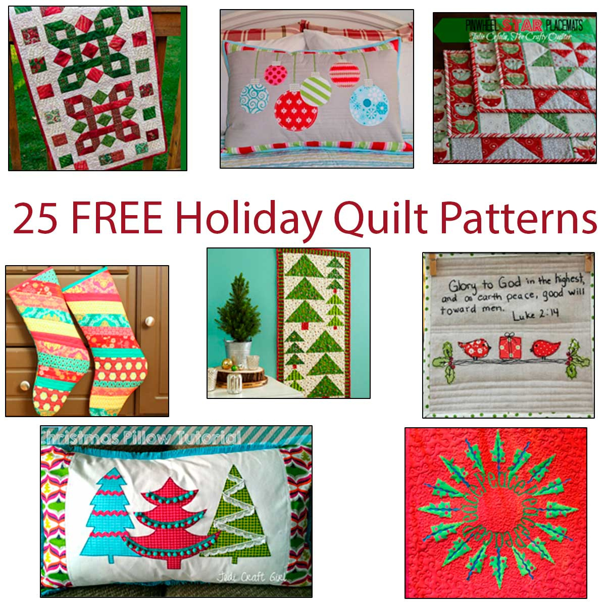 25 Free Christmas Quilt Patterns - Freemotionthe River throughout Free Printable Christmas Quilt Patterns