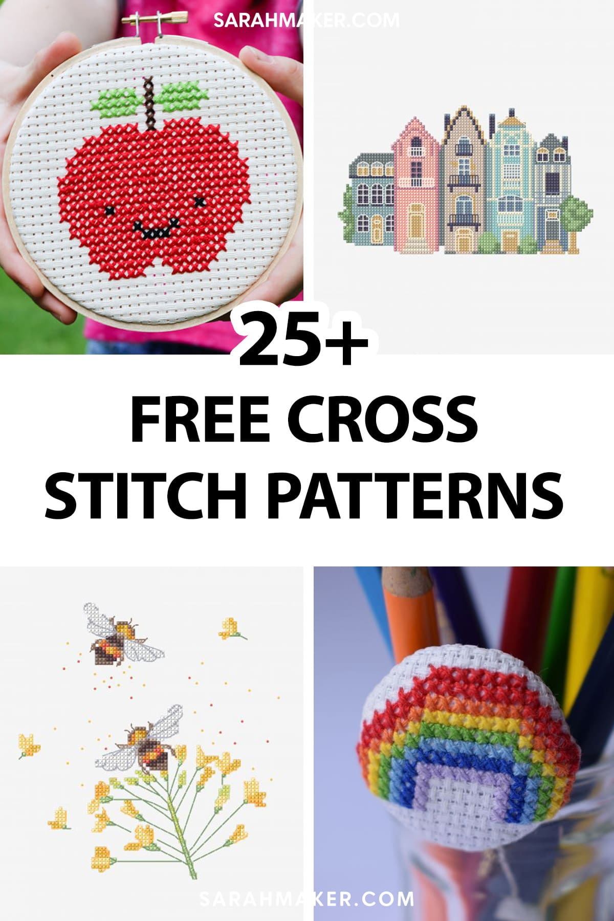 25 Free Cross Stitch Patterns For All Skill Levels - Sarah Maker regarding Free Printable Cross Stitch Patterns For Beginners