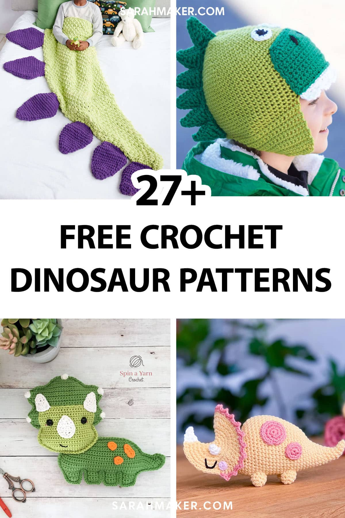 27 Free Crochet Dinosaur Patterns To Roar About - Sarah Maker regarding Free Printable Crochet Dinosaur Patterns