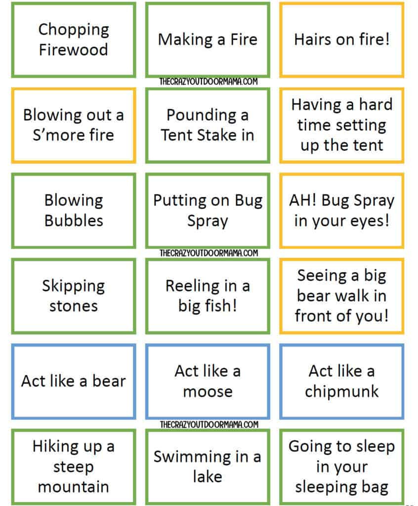 27 Fun Camping Charades Prompts! [Printable Pdf] – The Crazy with regard to FREE Printable Charades For Adults
