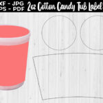 2Oz Cotton Candy Tub Label Template Full Wrap And Lid within FREE Printable Cotton Candy Template
