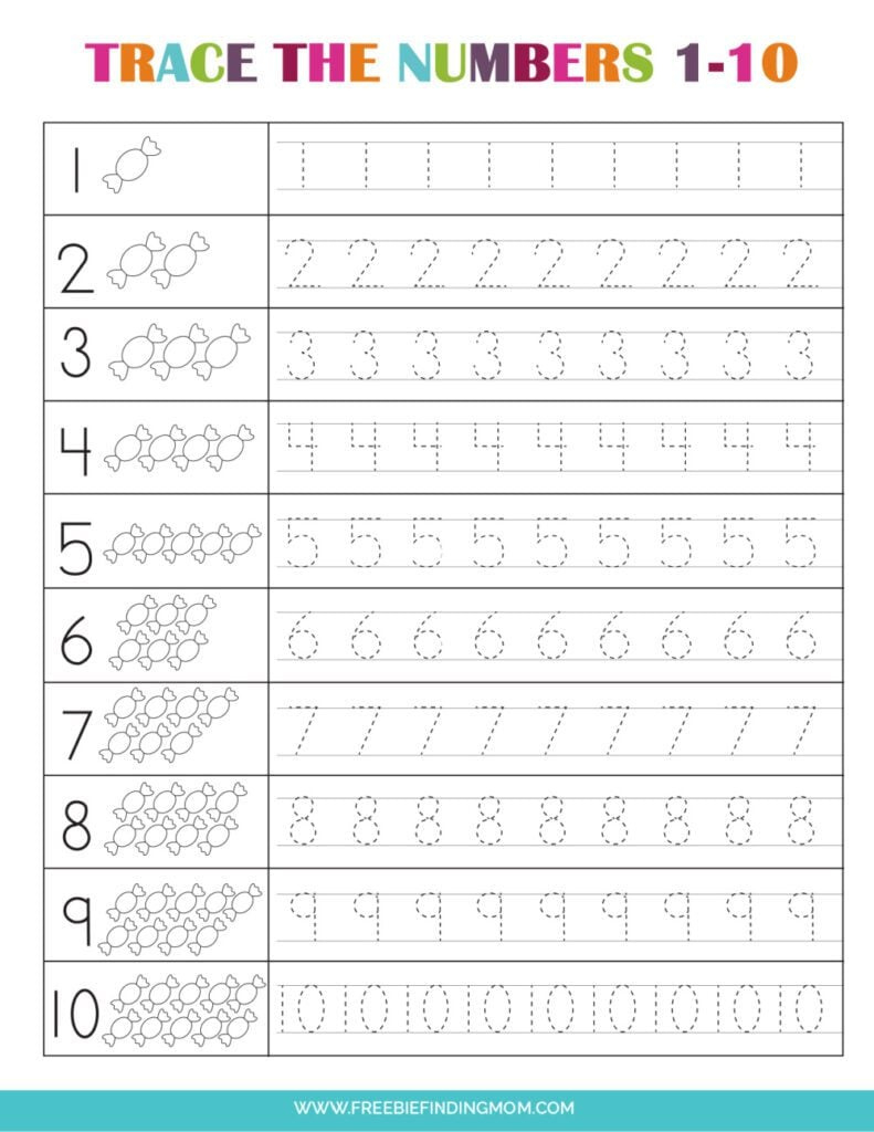 3 Free Preschool Number Worksheets 1-10 throughout Free Printable Counting Worksheets 1-10