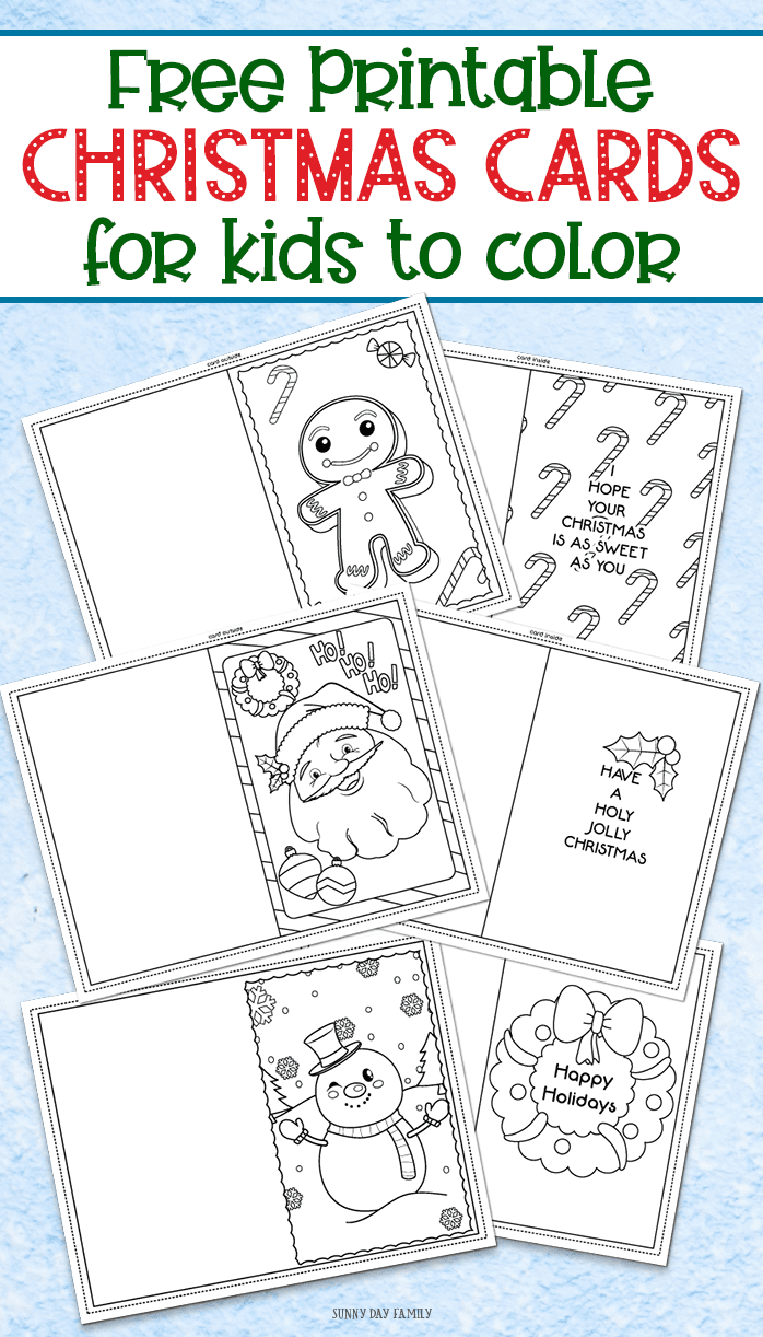 3 Free Printable Christmas Cards For Kids To Color | Sunny Day Family for FREE Printable Cards For Christmas