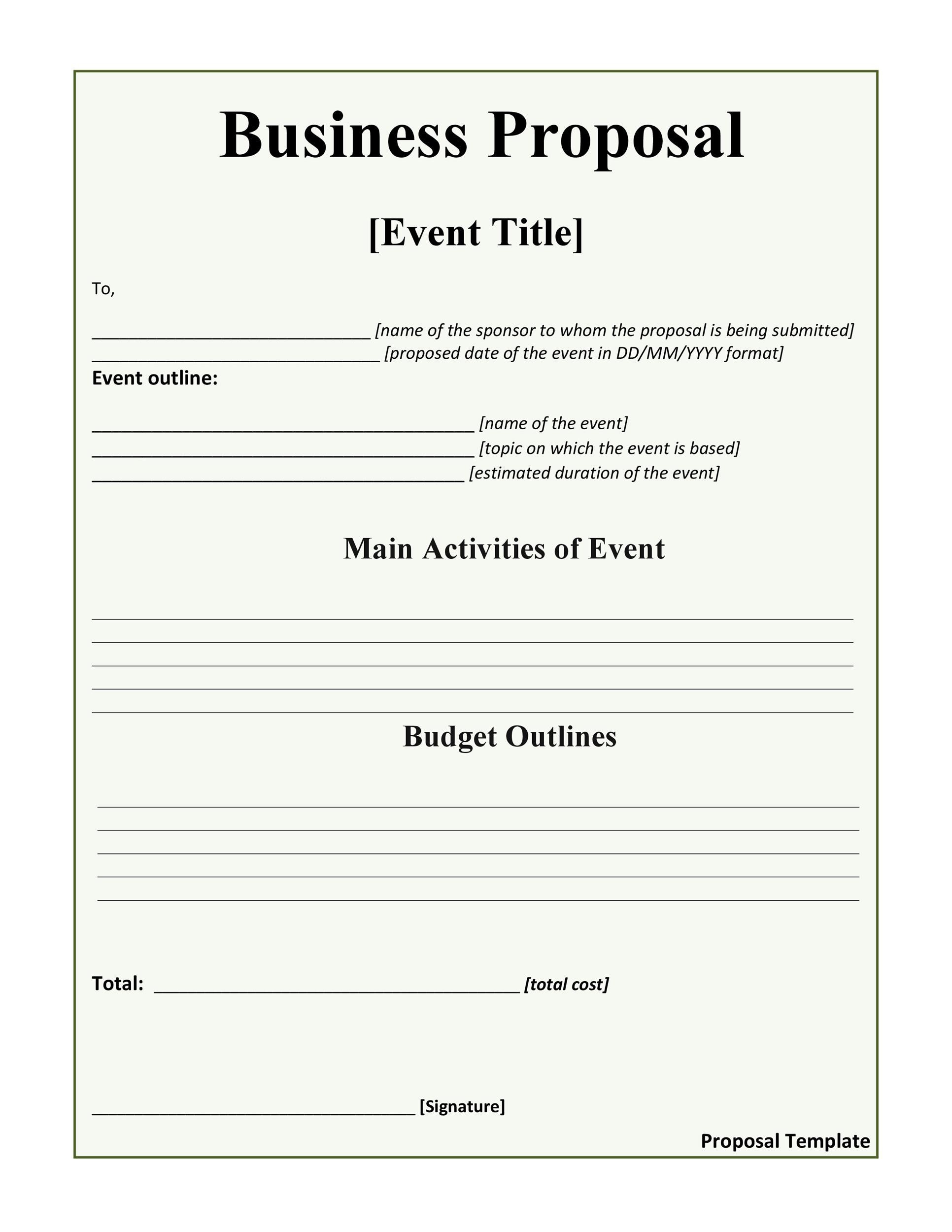 30+ Business Proposal Templates &amp;amp; Proposal Letter Samples inside FREE Printable Business Proposal Template