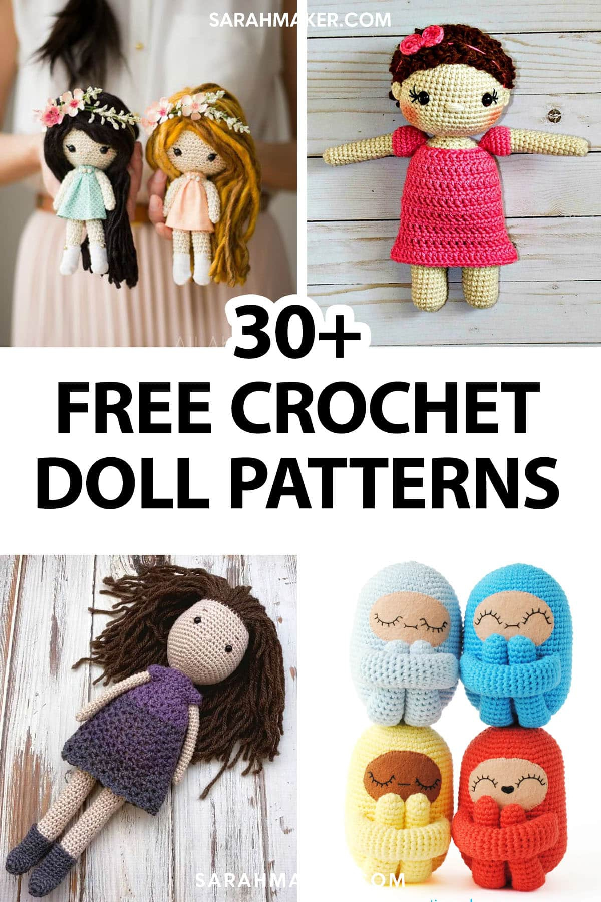 30 Free Crochet Doll Patterns - Sarah Maker throughout FREE Printable Crochet Doll Patterns