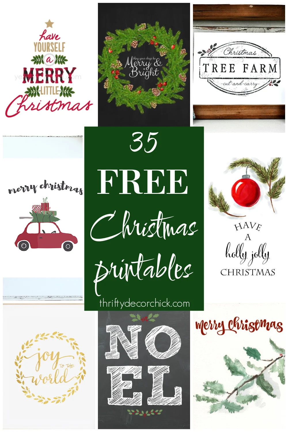 35 Free Christmas Printables To Deck Your Halls | Thrifty Decor within Free Printable Christmas Door Decorations