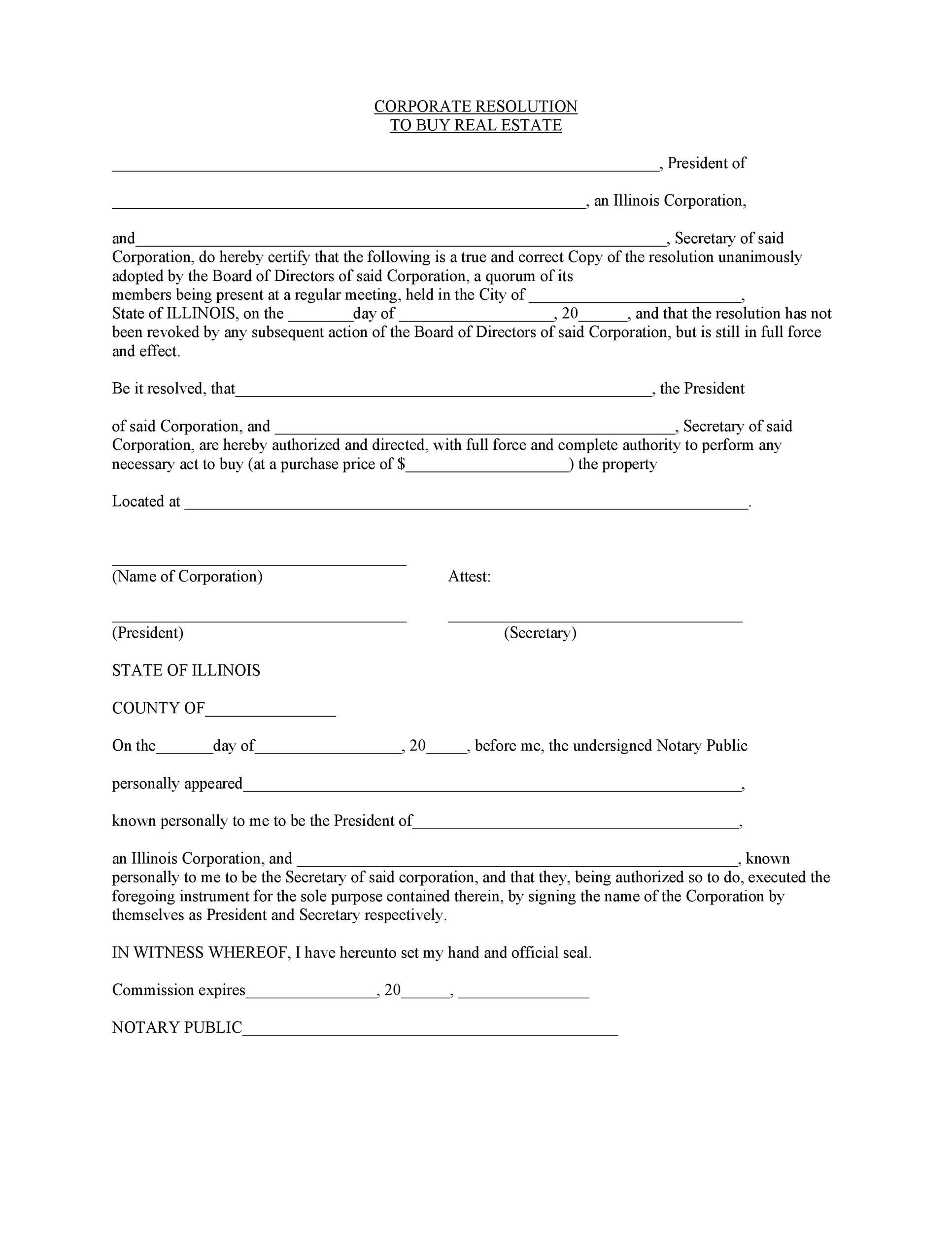 37 Free Corporate Resolution Templates [&amp;amp; Forms] ᐅ Templatelab throughout Free Printable Corporate Resolution Form