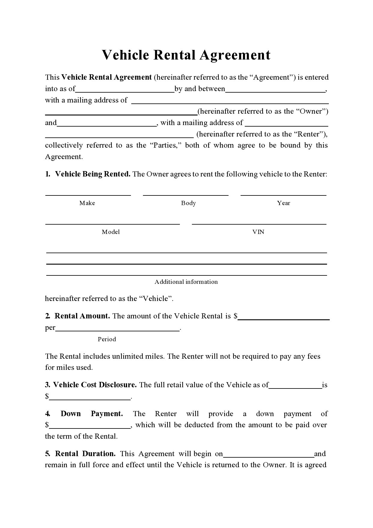 38 Free Car Rental Agreements [&amp;amp; Forms] ᐅ Templatelab inside Free Printable Car Rental Agreement